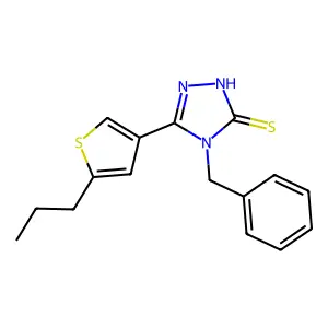 4-(phenylmethyl)-3-(5-propyl-3-thiophenyl)-1H-1,2,4-triazole-5-thione structure