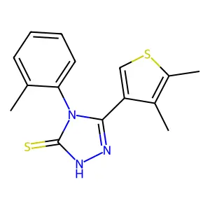 3-(4,5-dimethyl-3-thiophenyl)-4-(2-methylphenyl)-1H-1,2,4-triazole-5-thione structure