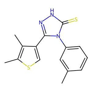 3-(4,5-dimethylthiophen-3-yl)-4-(3-methylphenyl)-1H-1,2,4-triazole-5-thione structure