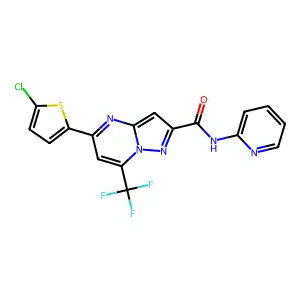 5-(5-chlorothiophen-2-yl)-N-pyridin-2-yl-7-(trifluoromethyl)pyrazolo[1,5-a]pyrimidine-2-carboxamide structure