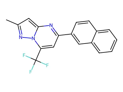 2-Methyl-5-(2-naphthyl)-7-(trifluoromethyl)pyrazolo[1,5-a]pyrimidine structure