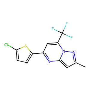5-(5-Chlorothiophen-2-yl)-2-methyl-7-(trifluoromethyl)pyrazolo[1,5-a]pyrimidine structure