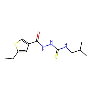 1-[(5-Ethylthiophene-3-carbonyl)amino]-3-(2-methylpropyl)thiourea structure