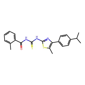 N-[4-(4-isopropylphenyl)-5-methyl-1,3-thiazol-2-yl]-N'-(2-methylbenzoyl)thiourea structure