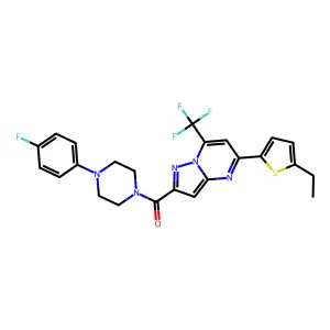 [5-(5-ethylthiophen-2-yl)-7-(trifluoromethyl)pyrazolo[1,5-a]pyrimidin-2-yl]-[4-(4-fluorophenyl)piperazin-1-yl]methanone structure