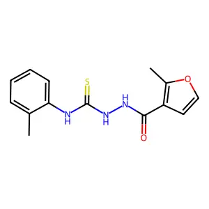 2-(2-methyl-3-furoyl)-N-(2-methylphenyl)hydrazinecarbothioamide structure