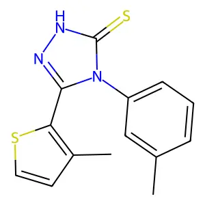 4-(3-methylphenyl)-3-(3-methylthiophen-2-yl)-1H-1,2,4-triazole-5-thione structure