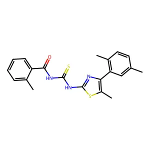 N-[[4-(2,5-dimethylphenyl)-5-methyl-1,3-thiazol-2-yl]carbamothioyl]-2-methylbenzamide structure