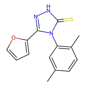 4-(2,5-dimethylphenyl)-3-(furan-2-yl)-1H-1,2,4-triazole-5-thione structure