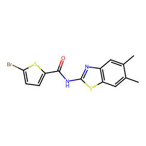 5-bromo-N-(5,6-dimethyl-1,3-benzothiazol-2-yl)thiophene-2-carboxamide structure