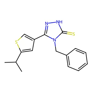 4-benzyl-5-(5-isopropyl-3-thienyl)-4H-1,2,4-triazol-3-yl hydrosulfide structure