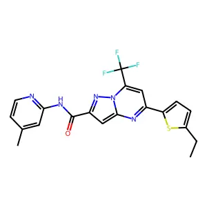 5-(5-ethylthiophen-2-yl)-N-(4-methylpyridin-2-yl)-7-(trifluoromethyl)pyrazolo[1,5-a]pyrimidine-2-carboxamide structure