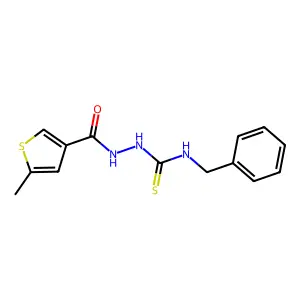 1-Benzyl-3-[(5-methylthiophene-3-carbonyl)amino]thiourea structure