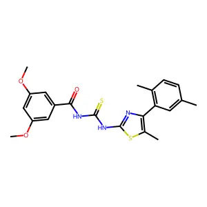 N-[[4-(2,5-dimethylphenyl)-5-methyl-1,3-thiazol-2-yl]carbamothioyl]-3,5-dimethoxybenzamide structure
