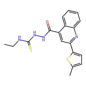1-Ethyl-3-[[2-(5-methylthiophen-2-yl)quinoline-4-carbonyl]amino]thiourea structure