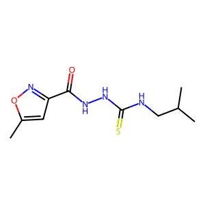 N-isobutyl-2-[(5-methyl-3-isoxazolyl)carbonyl]hydrazinecarbothioamide structure