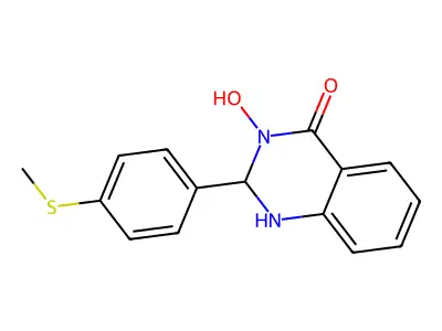 3-Hydroxy-2-(4-methylsulfanylphenyl)-1,2-dihydroquinazolin-4-one structure