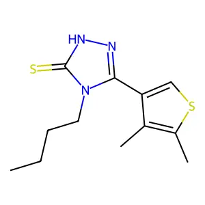 4-butyl-3-(4,5-dimethylthiophen-3-yl)-1H-1,2,4-triazole-5-thione structure