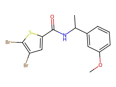 4,5-dibromo-N-[1-(3-methoxyphenyl)ethyl]thiophene-2-carboxamide structure