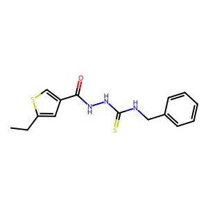 1-Benzyl-3-[(5-ethylthiophene-3-carbonyl)amino]thiourea structure