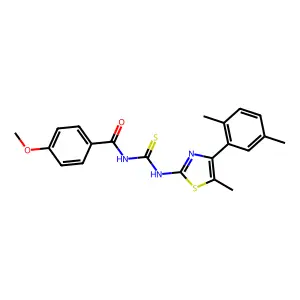 N-[[4-(2,5-dimethylphenyl)-5-methyl-1,3-thiazol-2-yl]carbamothioyl]-4-methoxybenzamide structure