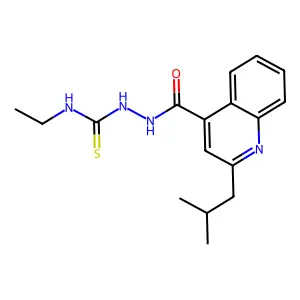 1-Ethyl-3-[[[2-(2-methylpropyl)-4-quinolinyl]-oxomethyl]amino]thiourea structure
