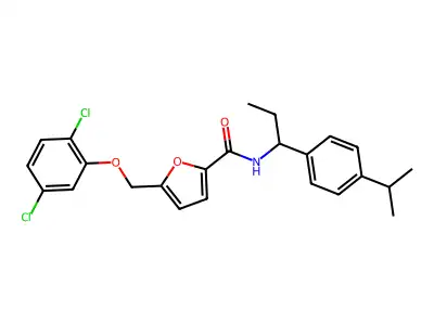 5-[(2,5-dichlorophenoxy)methyl]-N-[1-(4-isopropylphenyl)propyl]-2-furamide structure