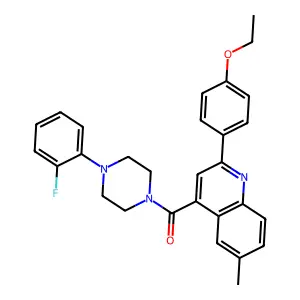 [2-(4-ethoxyphenyl)-6-methylquinolin-4-yl]-[4-(2-fluorophenyl)piperazin-1-yl]methanone structure