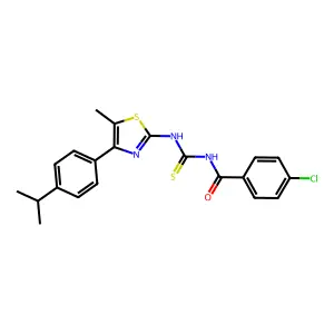 N-(4-chlorobenzoyl)-N'-[4-(4-isopropylphenyl)-5-methyl-1,3-thiazol-2-yl]thiourea structure