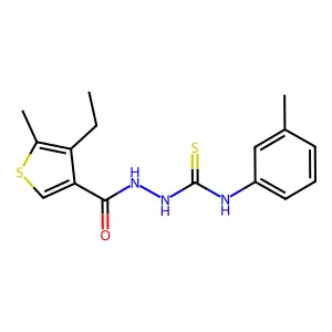 1-[(4-Ethyl-5-methylthiophene-3-carbonyl)amino]-3-(3-methylphenyl)thiourea structure