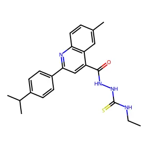 1-Ethyl-3-[[6-methyl-2-(4-propan-2-ylphenyl)quinoline-4-carbonyl]amino]thiourea structure