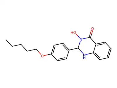 3-Hydroxy-2-(4-pentoxyphenyl)-1,2-dihydroquinazolin-4-one structure