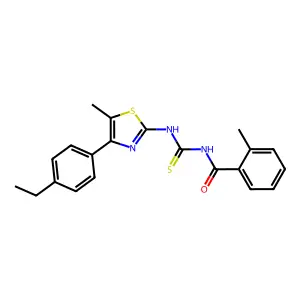 N-[[4-(4-ethylphenyl)-5-methyl-1,3-thiazol-2-yl]carbamothioyl]-2-methylbenzamide structure