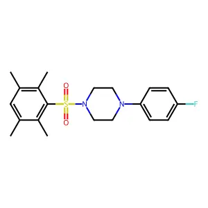 1-(4-Fluorophenyl)-4-[(2,3,5,6-tetramethylphenyl)sulfonyl]piperazine structure