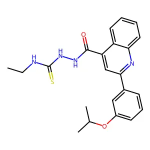 1-Ethyl-3-[[2-(3-propan-2-yloxyphenyl)quinoline-4-carbonyl]amino]thiourea structure