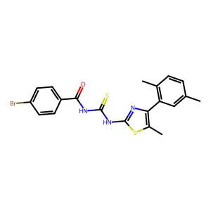 4-bromo-N-[[4-(2,5-dimethylphenyl)-5-methyl-1,3-thiazol-2-yl]carbamothioyl]benzamide structure