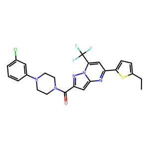 [4-(3-Chlorophenyl)-1-piperazinyl][5-(5-ethyl-2-thienyl)-7-(trifluoromethyl)pyrazolo[1,5-a]pyrimidin-2-yl]methanone structure