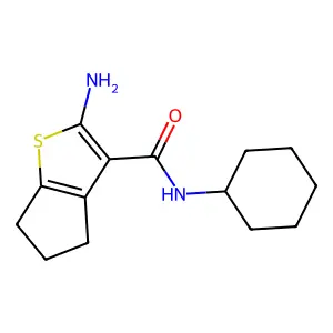 2-amino-N-cyclohexyl-5,6-dihydro-4H-cyclopenta[b]thiophene-3-carboxamide structure