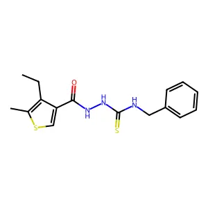 1-Benzyl-3-[(4-ethyl-5-methylthiophene-3-carbonyl)amino]thiourea structure