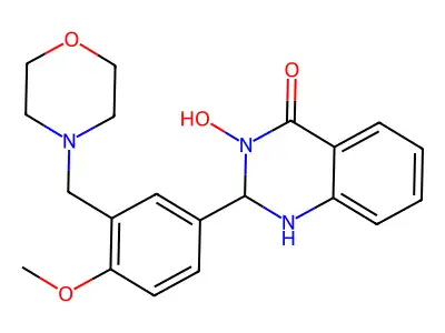 3-hydroxy-2-[4-methoxy-3-(morpholin-4-ylmethyl)phenyl]-1,2-dihydroquinazolin-4-one structure