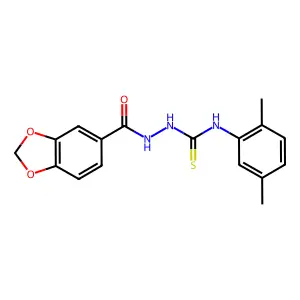 2-(1,3-benzodioxol-5-ylcarbonyl)-N-(2,5-dimethylphenyl)hydrazinecarbothioamide structure