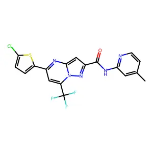 5-(5-chlorothiophen-2-yl)-N-(4-methylpyridin-2-yl)-7-(trifluoromethyl)pyrazolo[1,5-a]pyrimidine-2-carboxamide structure