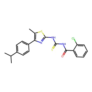N-(2-chlorobenzoyl)-N'-[4-(4-isopropylphenyl)-5-methyl-1,3-thiazol-2-yl]thiourea structure