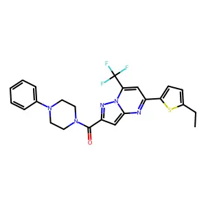 [5-(5-ethylthiophen-2-yl)-7-(trifluoromethyl)pyrazolo[1,5-a]pyrimidin-2-yl]-(4-phenylpiperazin-1-yl)methanone structure