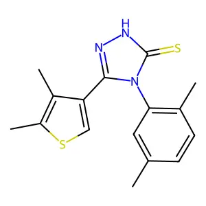 4-(2,5-dimethylphenyl)-3-(4,5-dimethylthiophen-3-yl)-1H-1,2,4-triazole-5-thione structure