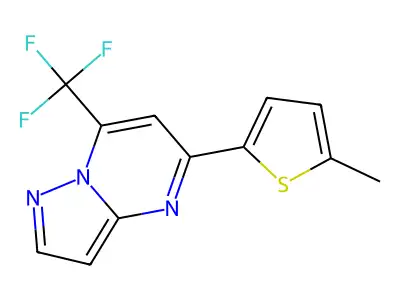 5-(5-Methylthiophen-2-yl)-7-(trifluoromethyl)pyrazolo[1,5-a]pyrimidine structure