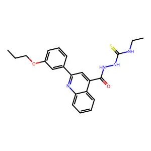 1-Ethyl-3-[[2-(3-propoxyphenyl)quinoline-4-carbonyl]amino]thiourea structure