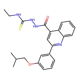 1-Ethyl-3-[[2-[3-(2-methylpropoxy)phenyl]quinoline-4-carbonyl]amino]thiourea structure