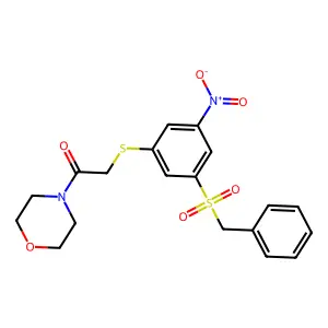 2-(3-Benzylsulfonyl-5-nitrophenyl)sulfanyl-1-morpholin-4-ylethanone structure