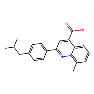 8-Methyl-2-[4-(2-methylpropyl)phenyl]quinoline-4-carboxylic acid structure